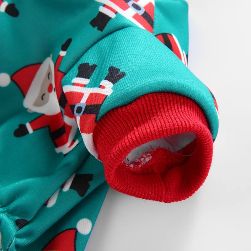 Pet Autumn And Winter Warm Clothes 4-legged Jumpsuit Christmas Elk Snowman Printed Sleepwear For Small Medium Dogs