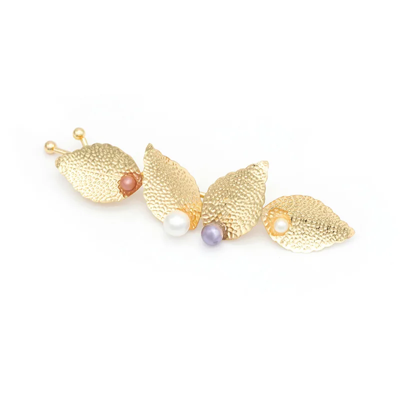 Женская заколка для волос с металлическим жемчугом четырьмя листьями 1 шт.