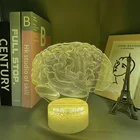 Акриловый 3D светодиодный ночник в форме мозга, 7 цветов, сменный USB-светильник с дистанционным управлением, сенсорный Настольный светильник, подарок для детей, домашняя декоративная лампа для спальни