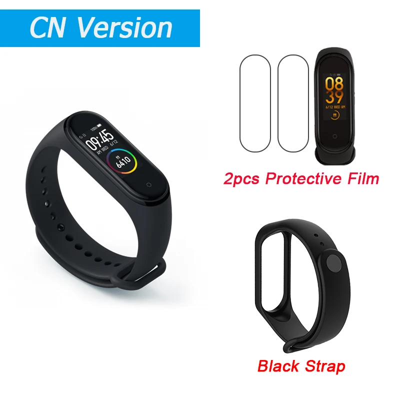 CN Add Black Xiaomi mi-браслет 4 Smart mi Band 4 0,9" AMOLED экран водонепроницаемый пульсометр фитнес 135 мАч 20 Bluetooth 5,0 50 атм - Цвет: CN Add Black