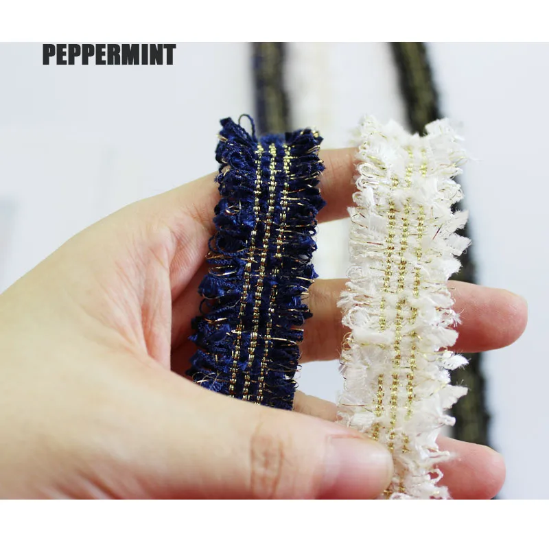 Твидовая ткань 2 ярда лента см золотая жаккардовая кружевная отделка для