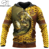 carp fishing pattern 3d all over printed mens autumn hoodie sweatshirt unisex streetwear casual zip jacket pullover kj612