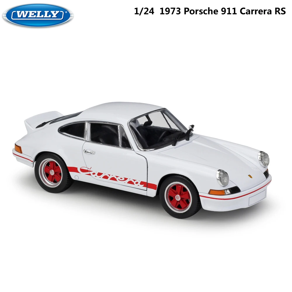 Модель автомобиля WELLY под давлением в масштабе 1:24 модель 1973 Porsche 911 Carrera RS