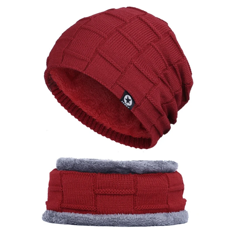 Горячая распродажа мужской женский зимний теплый вязаный бини мешковатая