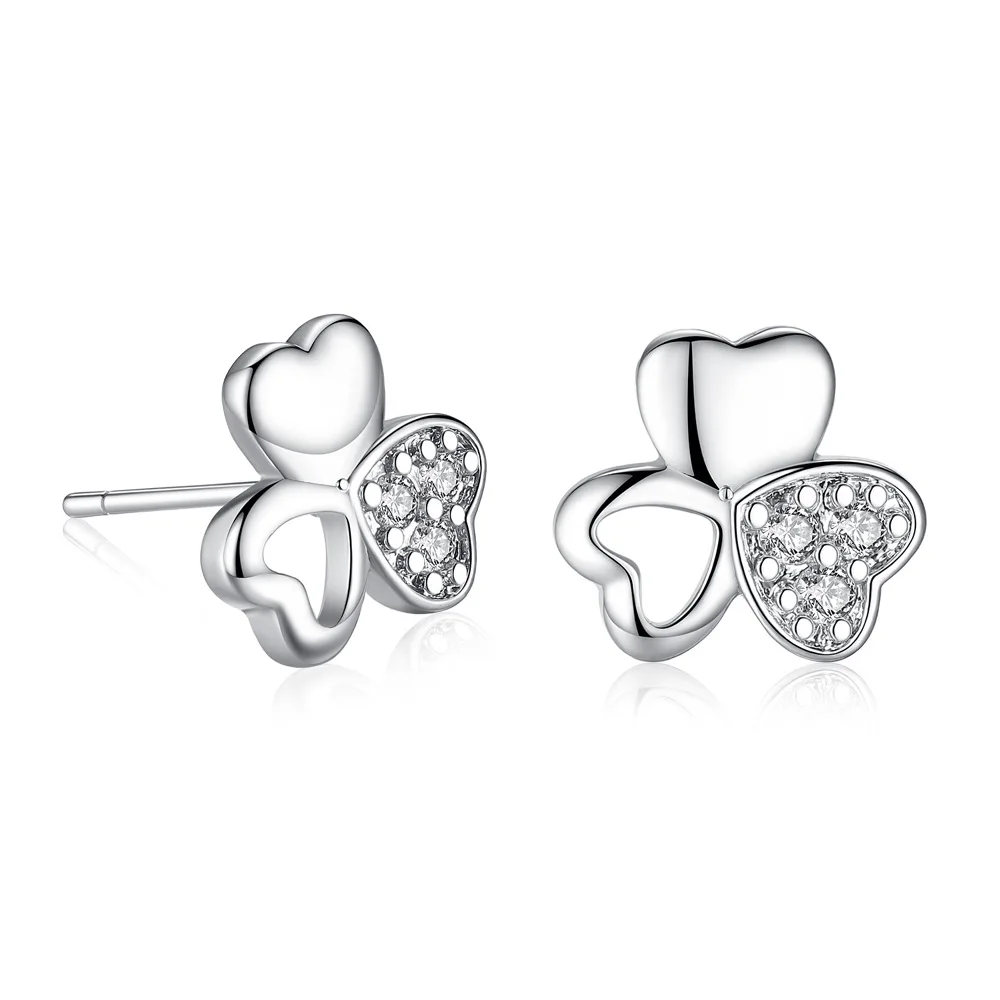 Женские серьги в виде клевера модные серебряные Корейская версия дикая