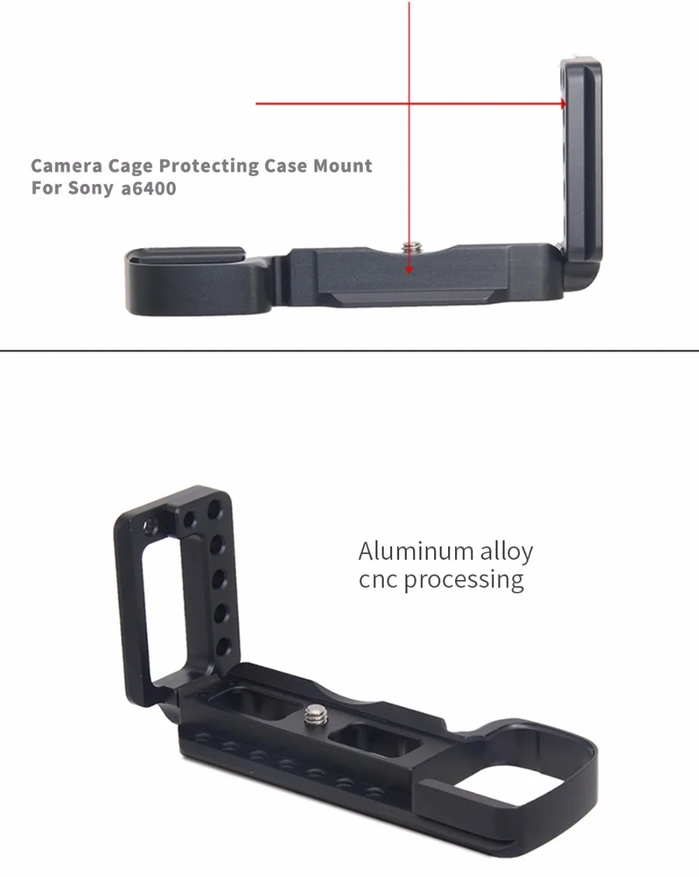 CNC алюминий вертикальная съемка Quick Release L пластина Кронштейн держатель рукоятка для sony A6400 Dslr камера Поддержка с холодным башмаком