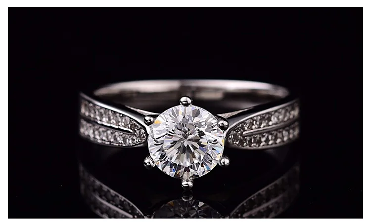 D Цвет VVS натуральный Муассанит кольцо 0.5ct-2ct для женщин обручальные кольца S925 Стерлинговое Серебро женское кольцо может быть настроено