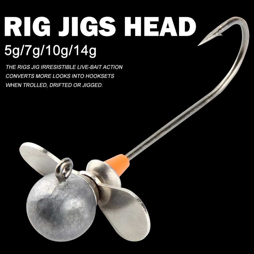 Палисандр 2 шт. круглые Jig Head лезвие спиннера рыболовный крючок 5g 7g 10g 14g Одиночная