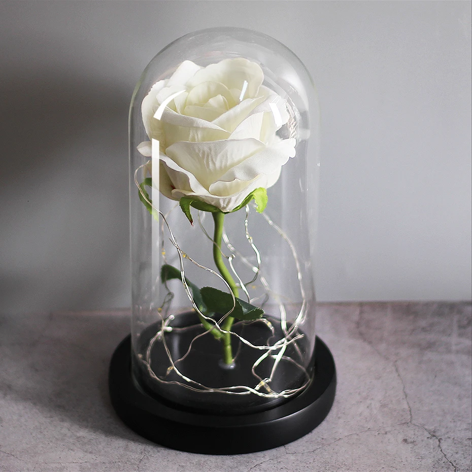 Immber Flora светящийся купол Красавица и Чудовище Роза светодиодный вечный Цветок День святого Валентина подарки на день рождения домашние вечерние Dekoration