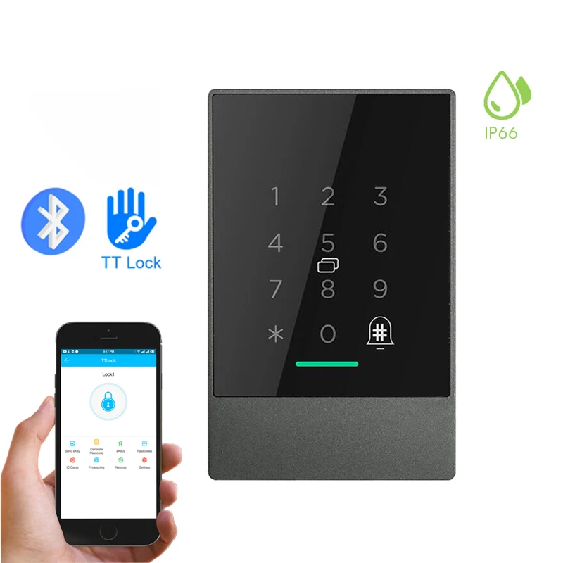 K2 K2F TTLock APP IP66 Waterproof Fingerprint Biometric Access Control System IC RFID Card Standalone Door Controller | Безопасность и