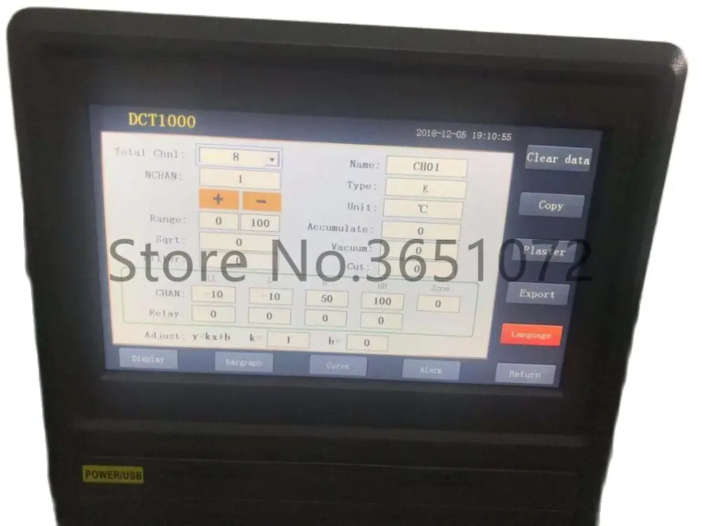 DCT1000-8 Температура Регистраторы 8 Каналы безбумажный с большой ЖК-дисплей Дисплей