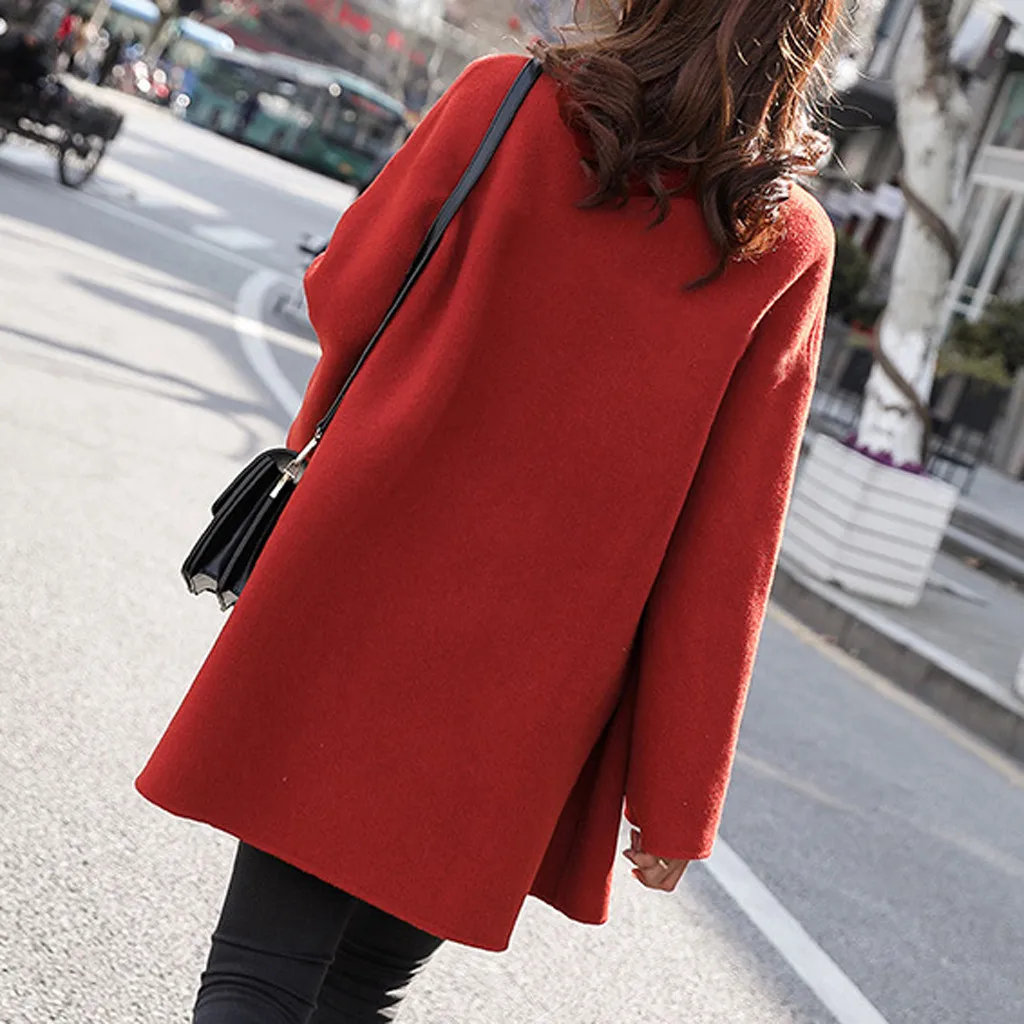 Модное женское длинное шерстяное пальто SAGACE большого размера элегантные