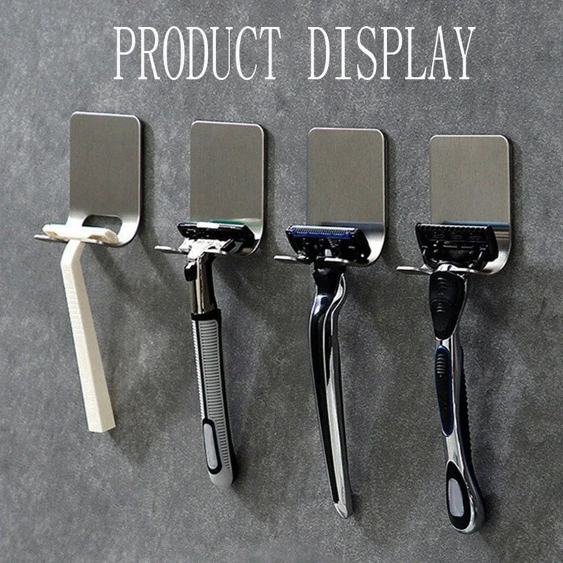 2 упак. Держатель для бритвы крючок вешалка стойки самоклеящаяся нержавеющая