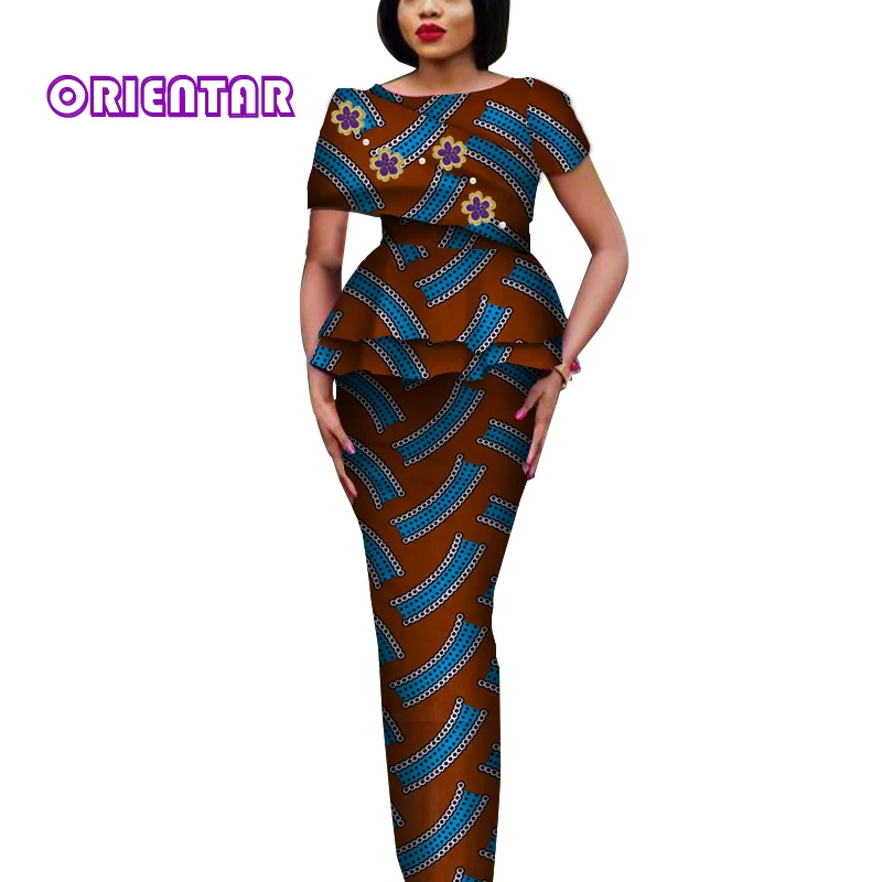 Топы и юбки африканская одежда для женщин элегантный женский комплект с длинной