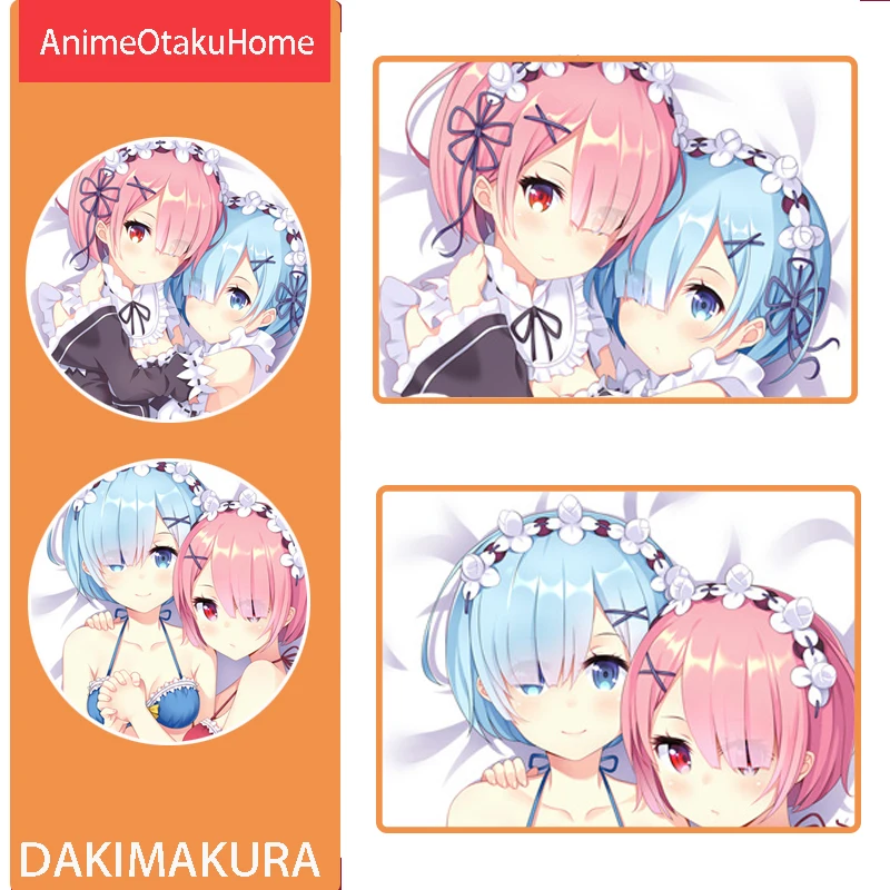 

Аниме Re Zero kara Hajimeru Isekai Seikatsu Rem Ram чехол для подушки s Otaku постельное белье Dakimakura обнимающее тело наволочка