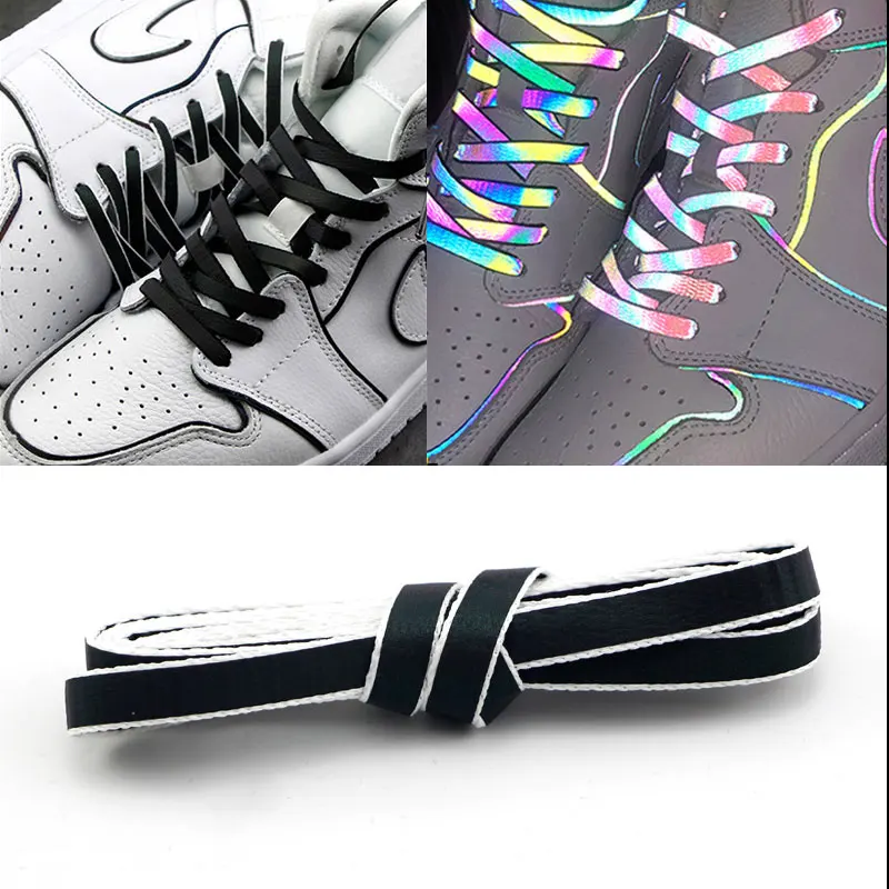 

120/140/160cm Holographic Reflective Shoelace Rope Women Men Glowing In Dark Shoe Laces For Sneakers Sport Shoes Rope Bootlaces