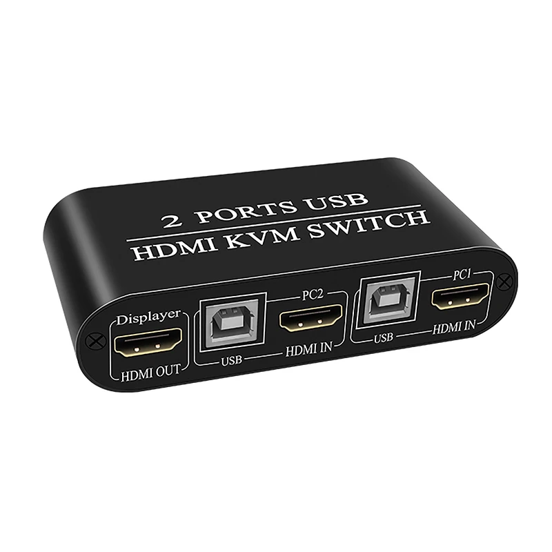 Квм-переключатель 4 K HDMI, 2 в 1, 3 USB-порта, HDMI1.4 квм-переключатель, сплиттер для клавиатуры, мыши, принтера, монитора, для совместного использования 2 шт.
