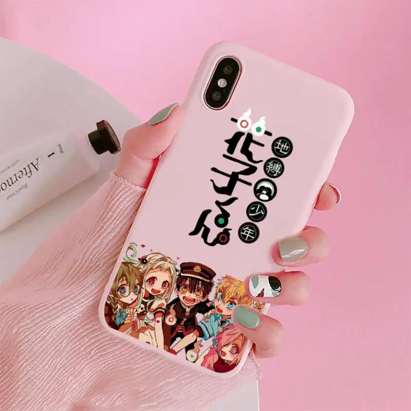 

Anime Toilet Bound Hanako Kun Phone Case Candy Color Pink for iPhone 11 pro XS MAX 8 7 6 6S Plus X 5S SE 2020 XR