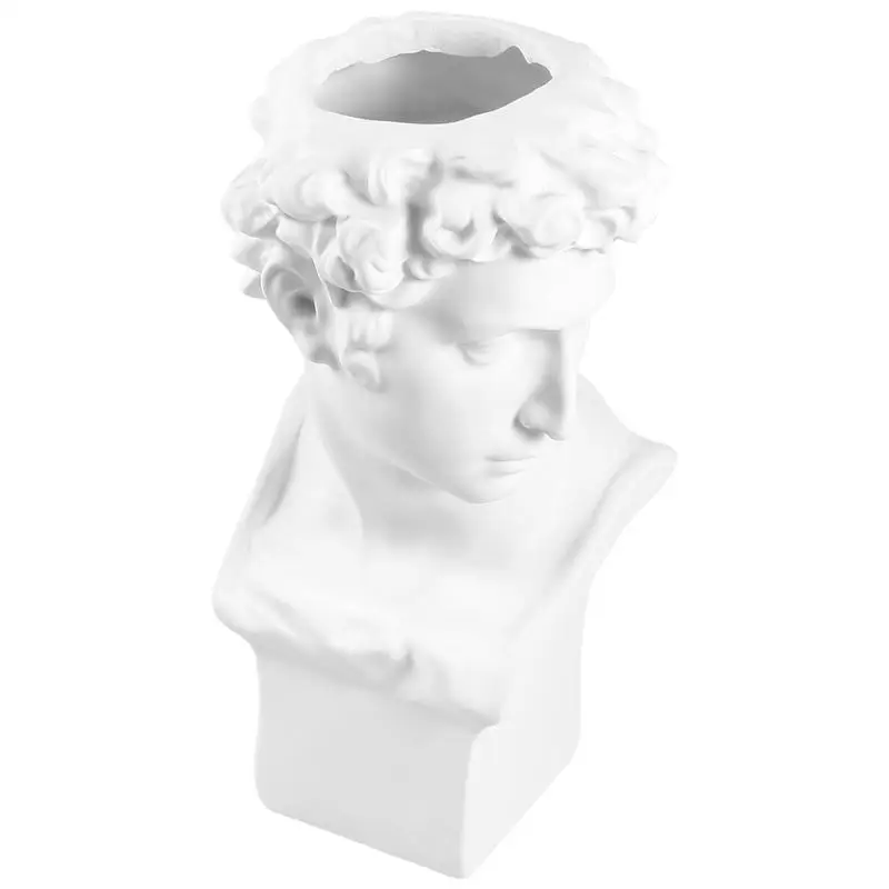 

1Pc Resin Sculpture Vase Novel Head Planter Imitation Plaster Succulent Planter