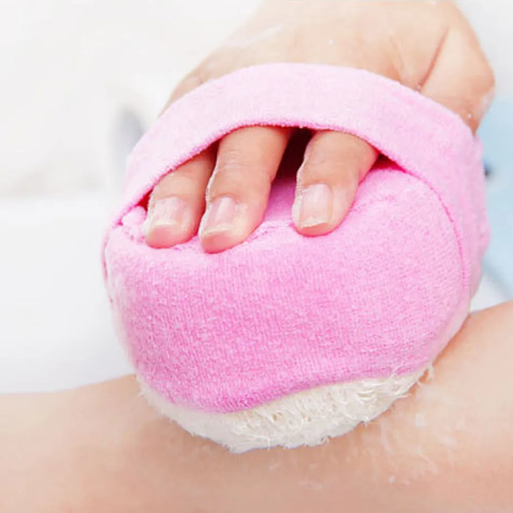 Отшелушивающий Перчатки люфы Luffa Loofa Ванна Душ мыть горшок для тела губка