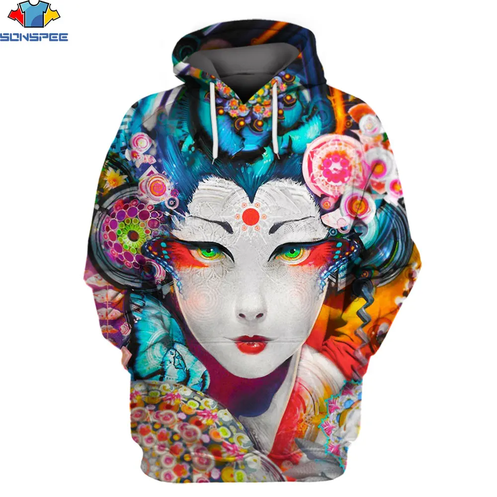 

SONSPEE Popular Japanese Traditional Culture Geisha 3D Printed Classic Men Woman Hoodie Anime Oversized Pullover Hooded Clothing