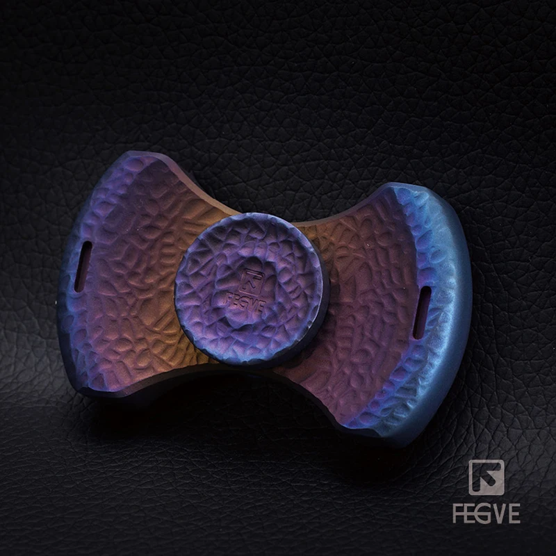 FEGVE титановый сплав обжаренный синий светящийся Спиннер с рисунком