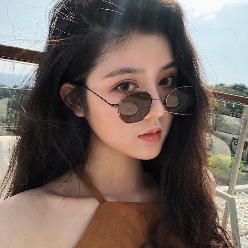 RMM брендовые модные многоугольные солнцезащитные очки &quotпрозрачный океан&quot