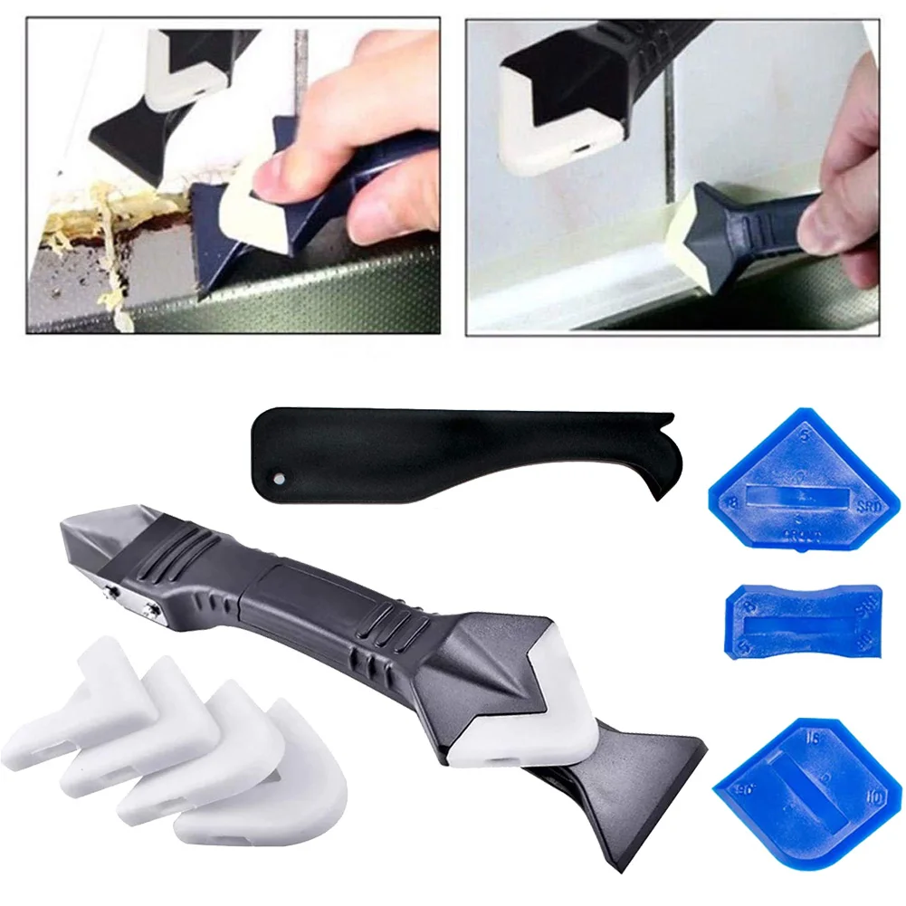 

Kitchen Caulking Tools kit Sealant Finishing Tool 10 pcs 3 in 1 Glue shovel