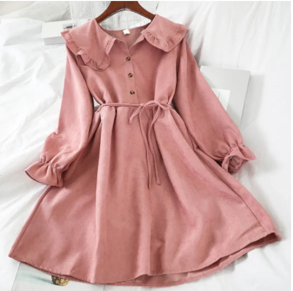 

Japanese Girl Sweet Doll Collar Strap Flare Sleeve high waist victorian dress kawaii girl gothic lolita op loli cos cute girl