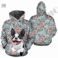 plstar cosmos 3dprint newest goofy boston terrier dog harajuku pullover streetwear unique unisex manwoman casual hoodieszip 4