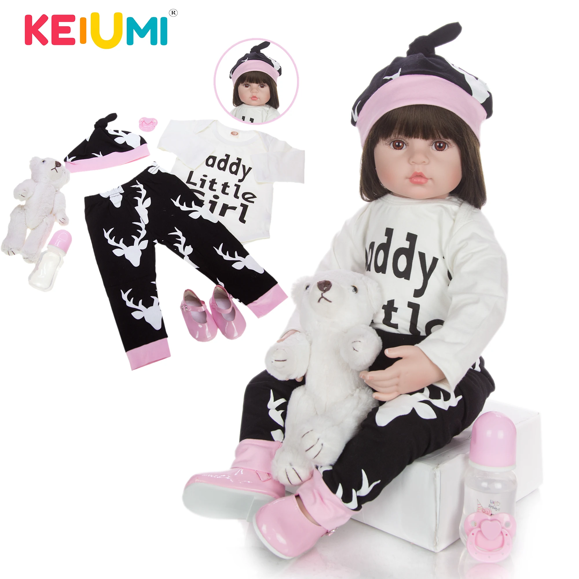 KEIUMI 24 дюйма настоящая как принцесса силиконовая кукла игрушки 100% ручная работа