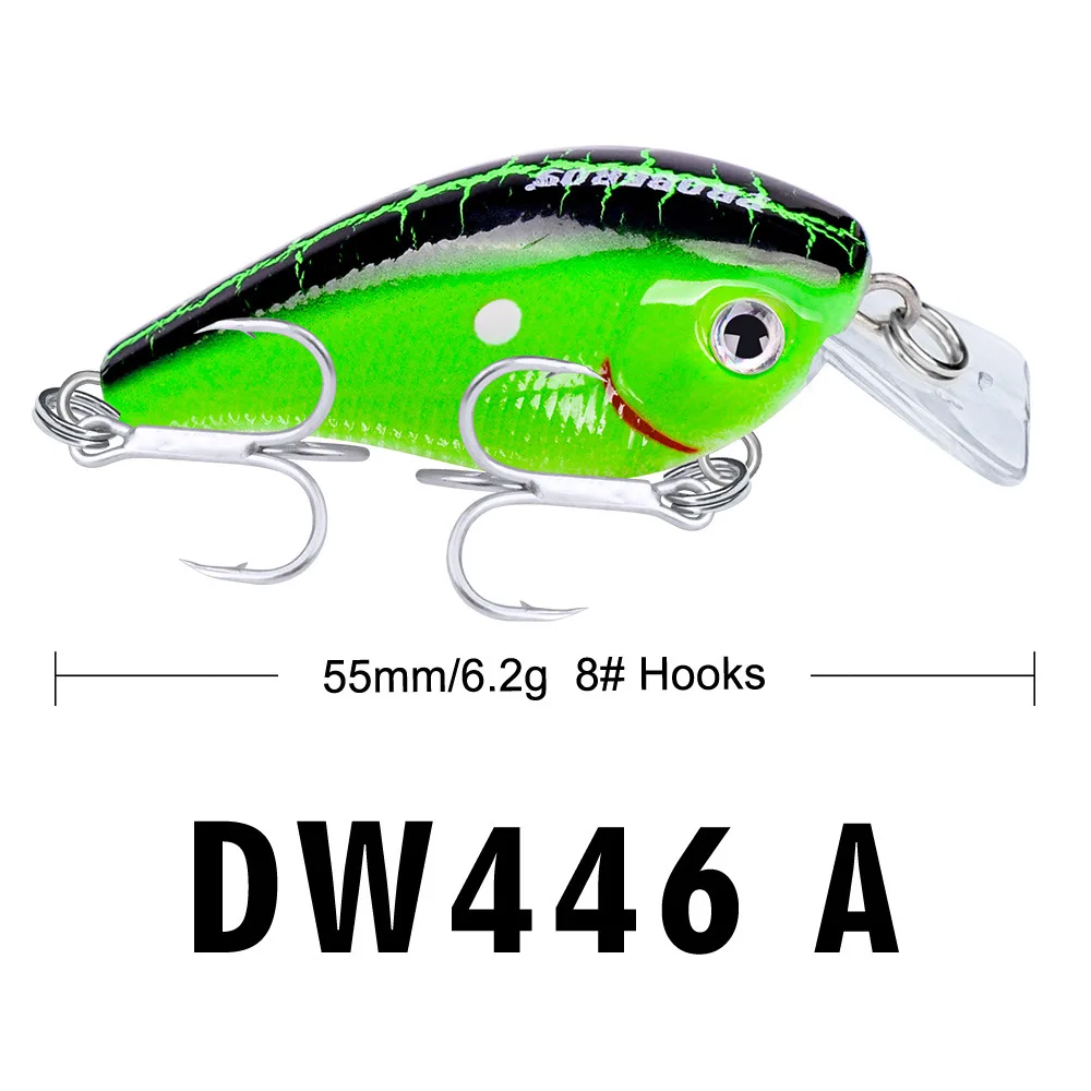 

5.5cm/6.2g Fishing for Lures Minnow Rock Hard Bait Plastic Mino Bionic Lure Fishing Accessories Crank Bait with Accessories