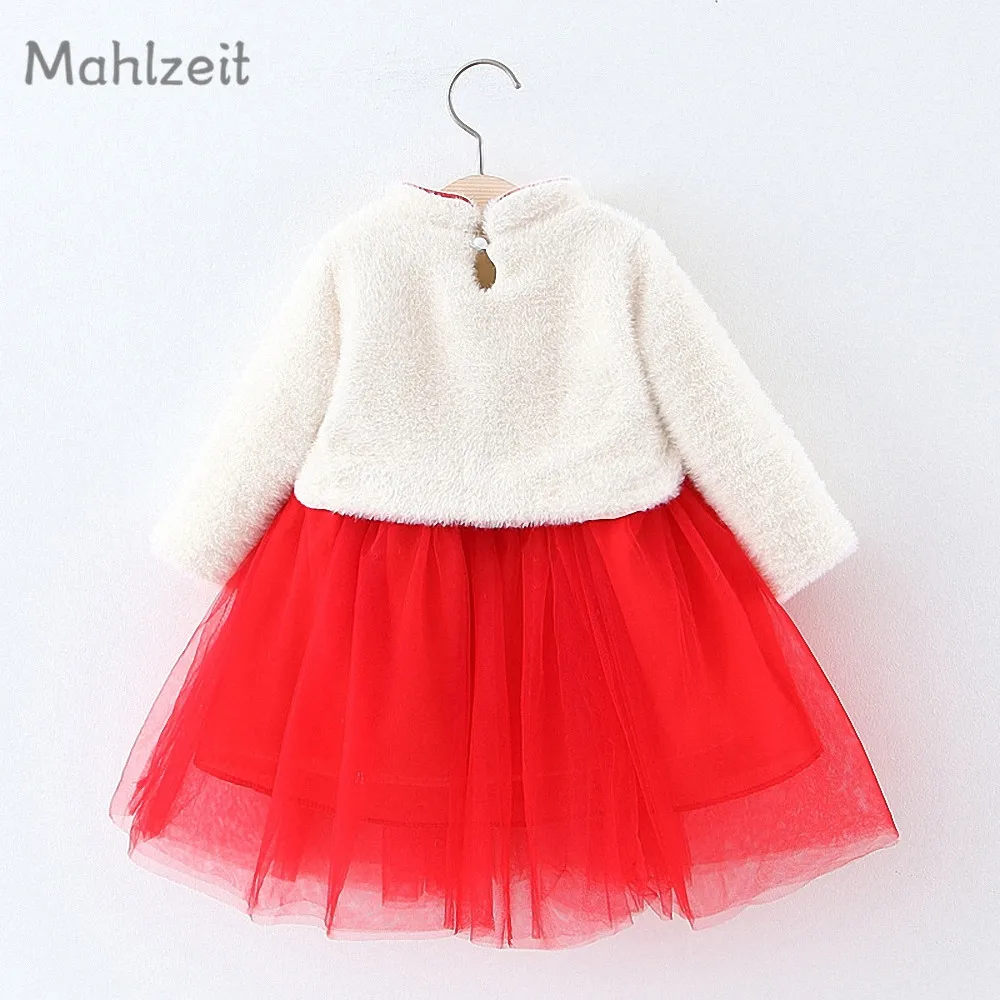 Осенне-зимнее теплое платье принцессы для маленьких девочек Традиционное