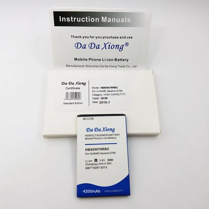 

4200mAh HB505076RBC Battery for Huawei A199 G700 G710 Y600 C8815 G610 G610T G610S G716 G606 Replacement batteries +free shipping