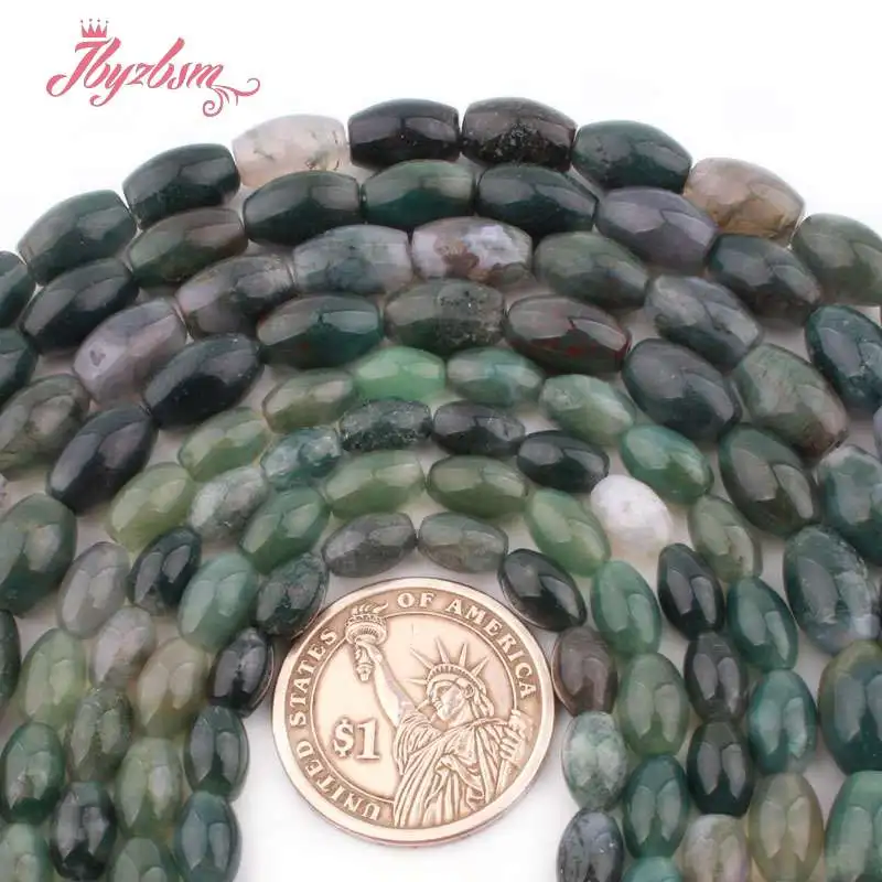 6x8,8x12 мм, гладкие зеленые свободные бусины из натурального камня для самостоятельного изготовления ожерелий, браслетов, ювелирных изделий, 15 дюймов