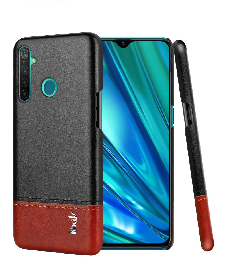 Blackish brown Realme 5Pro защитный чехол iMAK лаконичная кожа для Funda Oppo Realme 5 Pro чехол задняя крышка Realme5 Pro Real Me Роскошный чехол - Цвет: Blackish brown