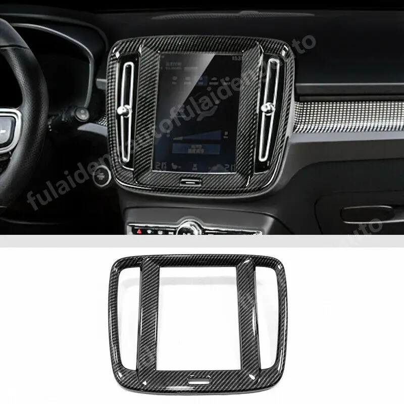 

For Volvo XC40 2018-2020 Carbon Fiber ABS Interior navigation decor Moulding Cover Trim Car Accessories