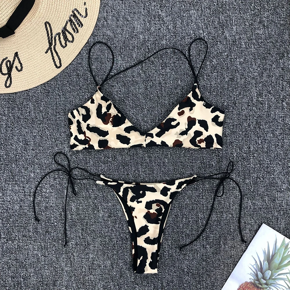 

ZTVitality Leopard Bikinis Push Up Bikini 2020 New Arrival Padded Bandage Swimsuit Irregular Straps Sexy Swimwear Women Biquini