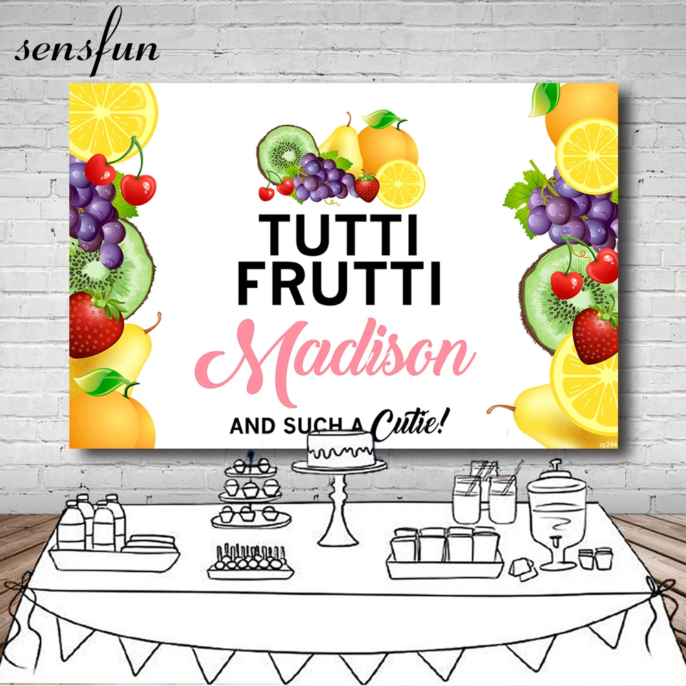Sensfun фрукты Клубника оранжевый ананас киви виноград фон для девочек День