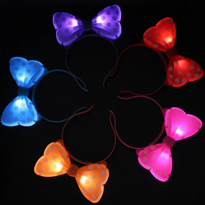 10 шт. бант для девочек светодиодный свет повязки на голову вечерние принцессы