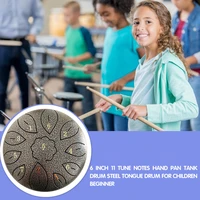 6 inch 11 tone steel tongue drum beginner children musical ethereal drum percussion steel instrument meditation hand pan drum