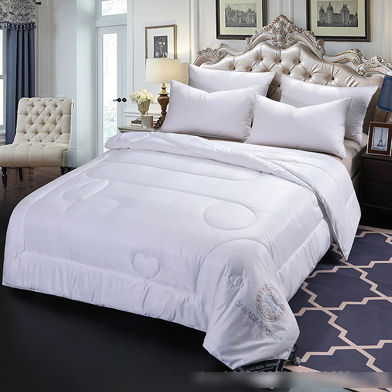 Шелковое стеганое одеяло из тутового шелка теплое зимнее для кровати King Queen