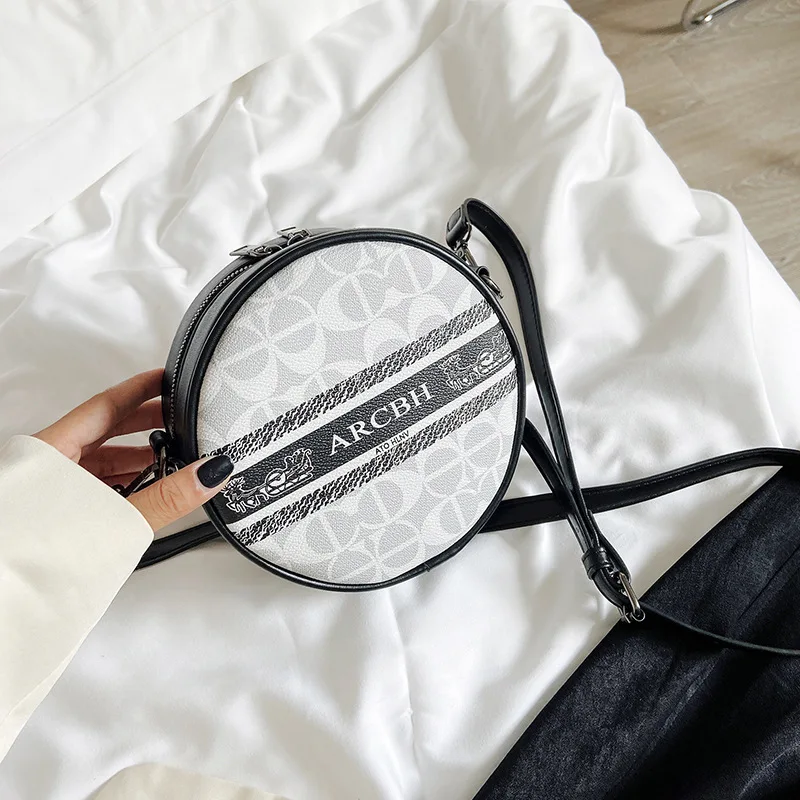 

Small Bag Girl 2021 Spring and Autumn New Fashion Pu Small Round Bag Female Ocean Print One-Shoulder Messenger Bag Cake
