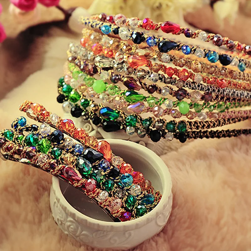 Colorful Crystal Rhinestone Hairpins Headband Women Girls Fashion Korean Style Headwear Bangs Clips Pins Barrette Hair Hoop | Украшения и