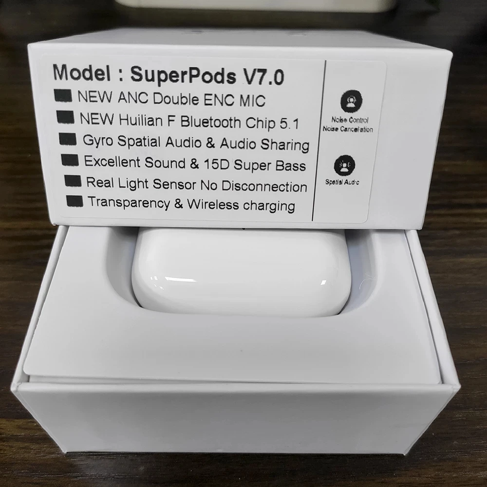 

TWS-наушники SuperPods V7.0 с микрофоном и системой ШПД