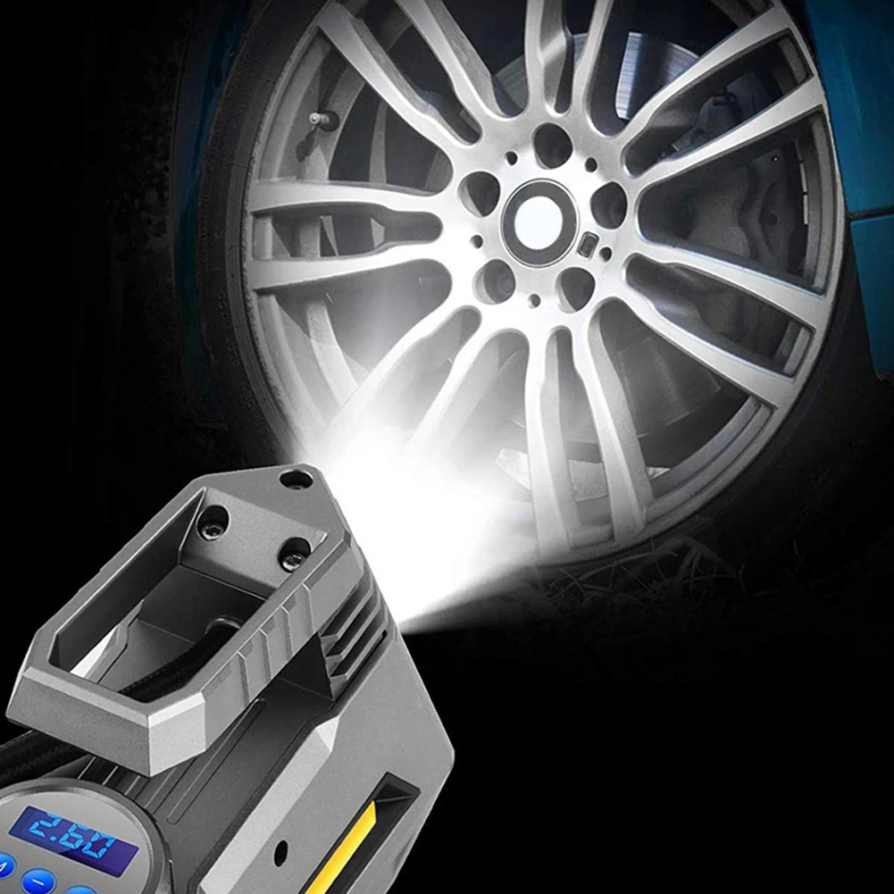 

Flashlight For Cars Auto Shut Off With Fuse 150PSI Universal Air Compressor DC 12V Tyre Inflator Bicycles Balls Digital Display