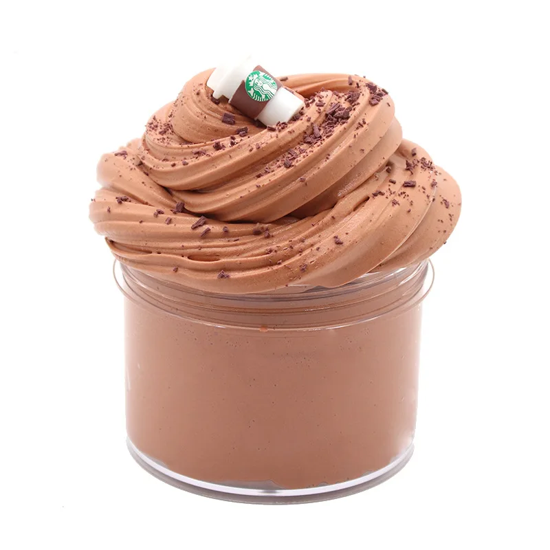 

200ML Coffee Cup Fluffy Slime Cloud Slime Modeling Clay Rainbow Slime Toy For Kids Children Soft Reliever Lizun Floame