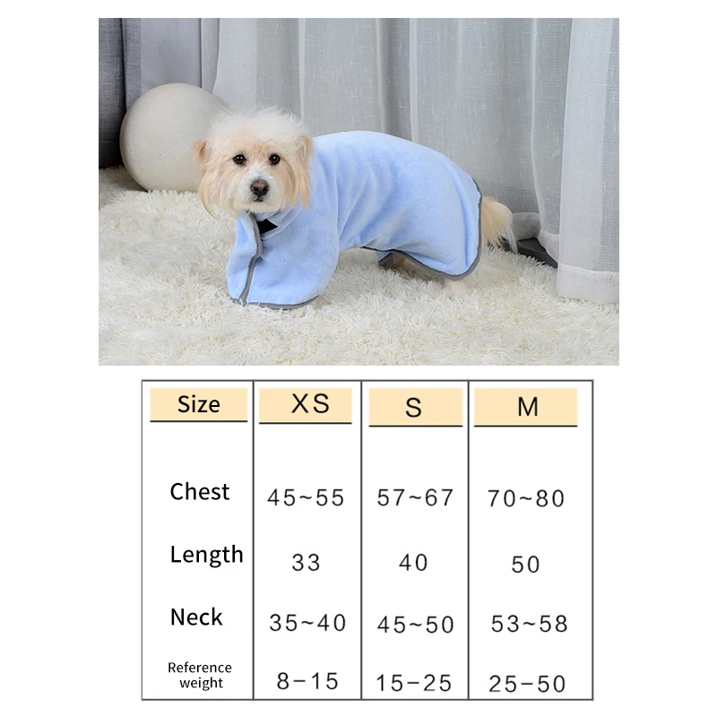 

Dog Puppy Bath Robe Towel Super Absorbent Bathrobe Drying Coat Pet Dry Quickly Towel Shawl For Small Dogs Cats Pet Drying Towel