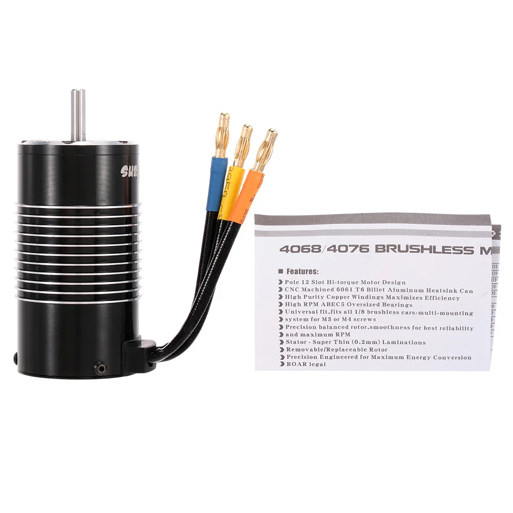 

SURPASS HOBBY 4076 2200KV Sensorless 4 Pole 12 Slot Hi-torque Brushless Motor for 1/8 TRAXXAS HPI RC Car Truck Part