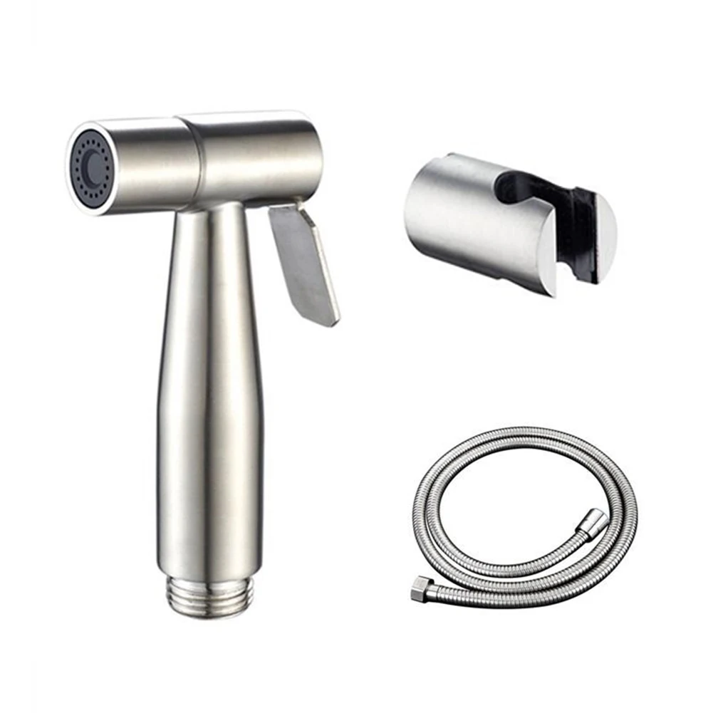 

1Set Handheld Toilet Bidet Sprayer Set Kit Stainless Steel Hand Bidet Faucet For Bathroom Hand Sprayer Shower Head Self Cleaning